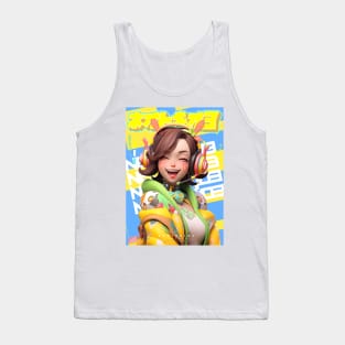 HAPPINESS - NEOTOKIO3 IS AWESOME | Anime Manga Kawaii Cute Anime Girl Pop Art Illustration | PROUD OTAKU Tank Top